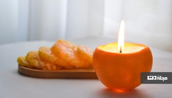 با پوست پرتقال شمع زیبا بسازید